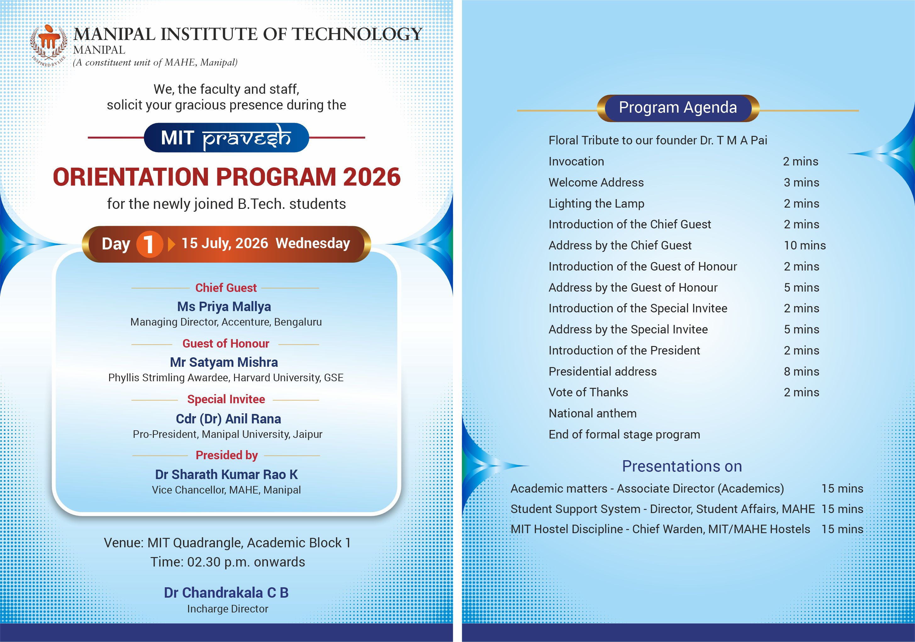 MIT Pravesh 2026 – Day 1: A Warm Welcome to the New Batch
